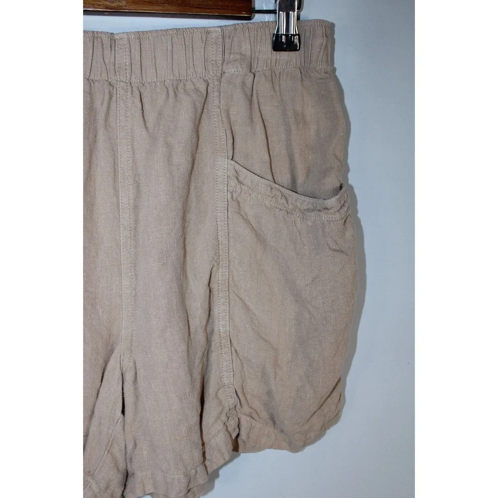 Faherty Women's Beige Linen-Blend Elastic Waist Shorts